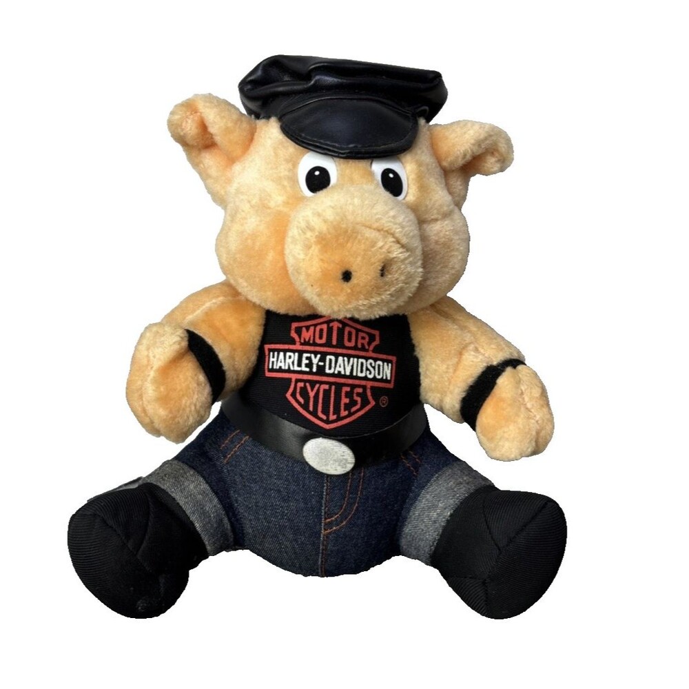 Harley Davidson Biker HOG Pig Plush Stuffed Animal Toy Collectible 90’s Vintage